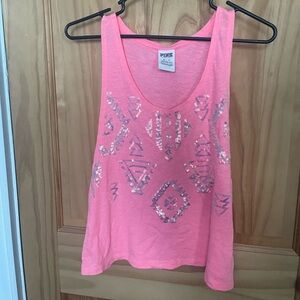 New Without Tags, Women’s Size XS Victoria’s Secret Pink Tank Top With Sequins